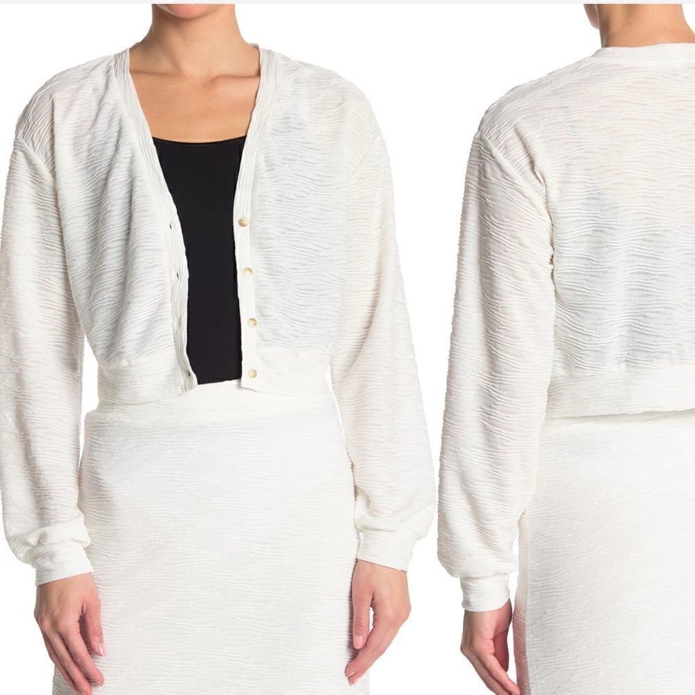Walter Baker Women’s Melinda V-neck button down  white top cardigan size M, NWT